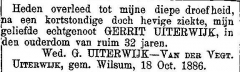 8 oktober 1886. Gerrit Uiterwijk.